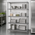 Thumbnail image #3 for Redipak 4-Tier Stationary Wire Shelving Unit, 36W x 24D x 74H, Pewter Gray Epoxy Finish
