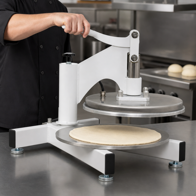 Product image #3 for DoughXpress Manual Countertop Pizza Dough Press with Heated Upper Platen, Up to 18-Inch Diameter, 120V