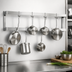 Thumbnail image #3 for John Boos PRW24A Wall-Mount Double-Bar Stainless Steel Pot Rack with 18 Double Hooks