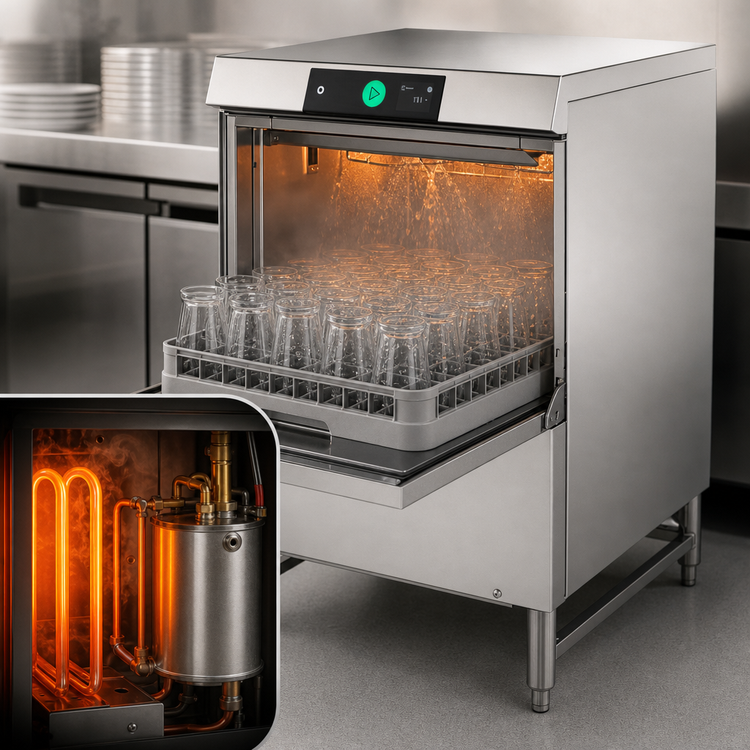 Product image #3 for Hobart LXGNR-2 Advansys High-Temp Undercounter Glasswasher/Dishwasher with 6-Inch Leg Stand