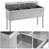 Thumbnail image #3 for Eagle Group Three-Compartment Floor Model Utility Sink, 61-3/8 Inch x 28 Inch, 16-Gauge 430 Stainless Steel, No Drainboards