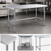 Thumbnail image #3 for Sapphire 60 in. x 24 in. 18 Gauge 430 Stainless Steel Flat Top Work Table with Open Base and Galvanized Legs