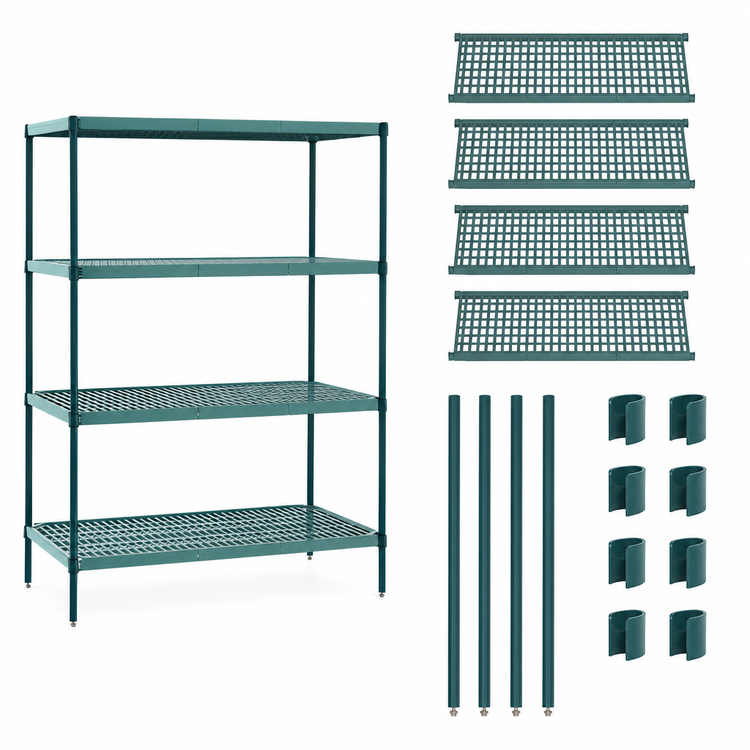 Product image #3 for Metro Super Erecta Pro 18"W x 30"D x 74"H Stationary Polymer Shelving Starter Unit with 4 Shelves