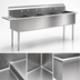 Thumbnail image #3 for Eagle Group Four-Compartment Utility Sink with Left and Right Drainboards, 304 Stainless Steel, 108-1/4 Inch Wide