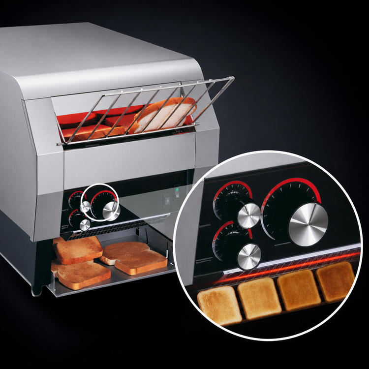 Product image #3 for Hatco Toast-Qwik TQ-400 Electric Countertop Horizontal Conveyor Toaster, 2-Inch Opening, 120V