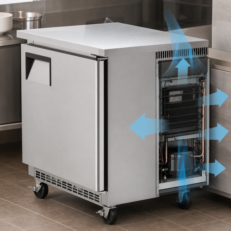 Product image #3 for Everest Refrigeration ETBR1 27-3/4-Inch One-Section Undercounter/Worktop Refrigerator, 7.5 Cu. Ft., Stainless Steel