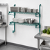 Thumbnail image #3 for Quantum Wall-Mount Double Shelf Cantilever Wire Shelving Unit, 54 x 24 Inches, Green Epoxy