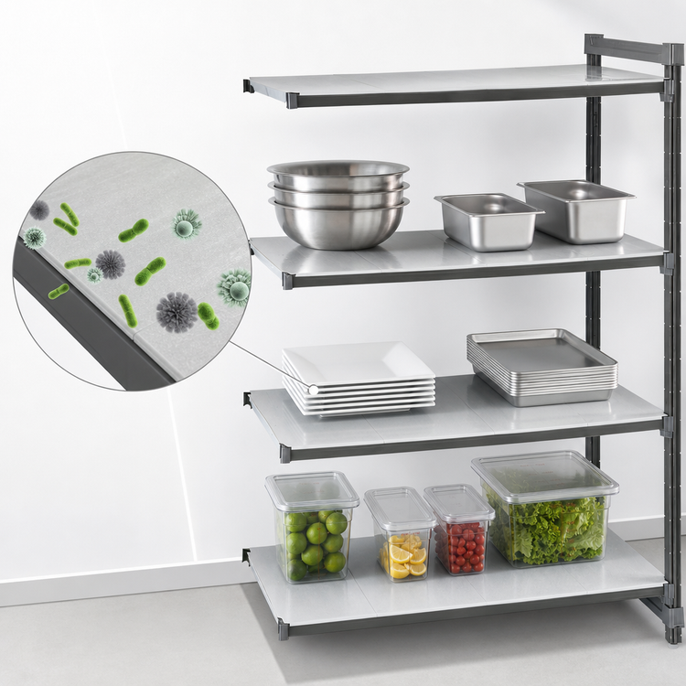 Product image #3 for Cambro Camshelving Basics Plus 4-Shelf Solid Add-On Unit, 24 x 42 x 64 Inches, Brushed Graphite