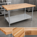 Thumbnail image #3 for John Boos 36 Inch x 24 Inch Northern Hard Rock Maple Wood Top Work Table with Adjustable Undershelf and Galvanized Legs