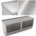 Thumbnail image #3 for John Boos 96-Inch Open Front Cabinet Base Work Table with 14-Gauge Stainless Steel Top and 1-1/2-Inch Rear Riser