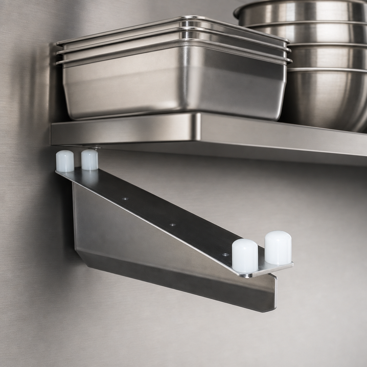 Product image #3 for Eagle Group Heavy-Duty Left 18-Inch Stainless Steel C Shelf Bracket for Cantilevered Shelving