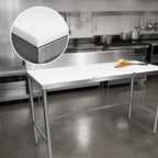 Thumbnail image #3 for John Boos TC108 96" x 36" Poly Top Trimming Table with 3/4" Reversible HDPE Top and 6" Fixed Backsplash