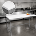 Thumbnail image #3 for John Boos TC108 96 Inch x 36 Inch Poly Top Trimming Table with 3/4 Inch Reversible Top and 6 Inch Backsplash
