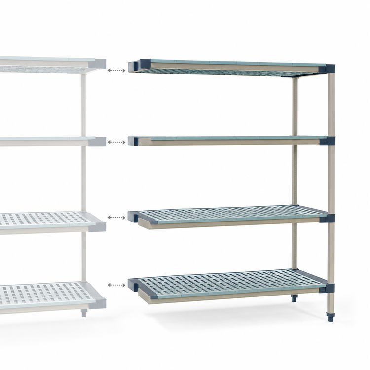 Product image #3 for MetroMax 4 Add-On Polymer Shelving Unit, 54W x 24D x 74H, 2000 lb Capacity