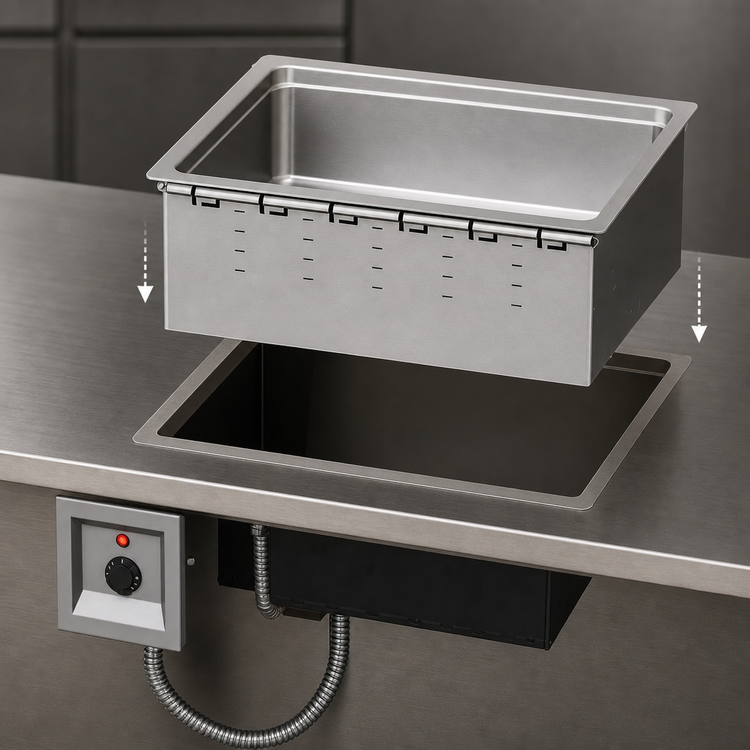 Product image #3 for Vollrath 1-Well Bottom-Mount Wet Drop-In Hot Food Well, 120V, 1000W, 36-Inch Remote Thermostatic Control