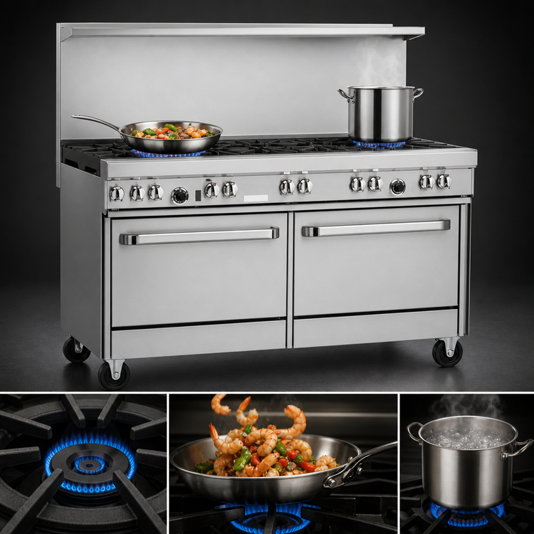 Product image #3 for Southbend Ultimate 60-Inch Gas Restaurant Range with 2 Open Burners, 48-Inch Griddle and 2 Standard Ovens