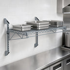 Thumbnail image #3 for Quantum WC14-CB2154GY Wall-Mount Cantilever Wire Shelf Kit, Single Shelf, 54 x 21 Inch, Gray Epoxy Finish