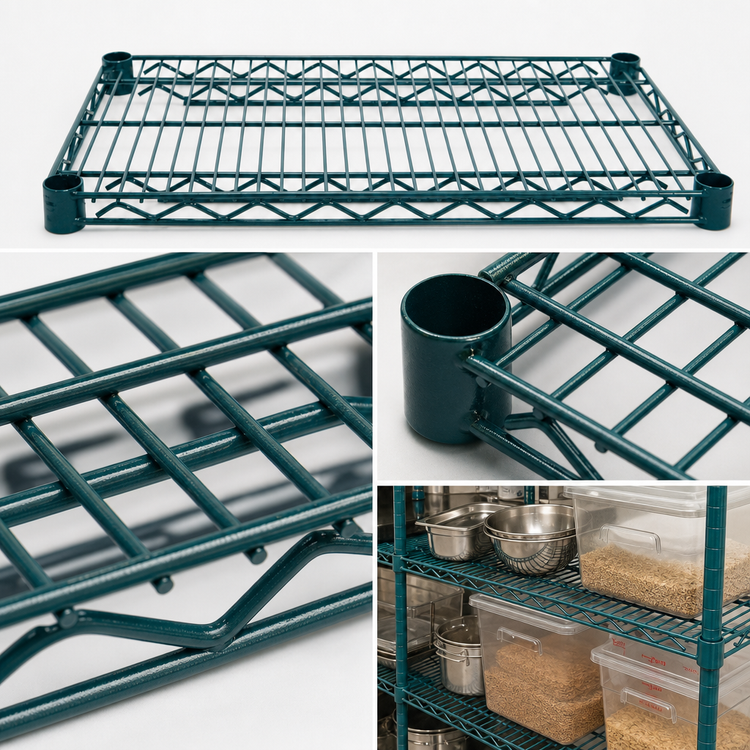 Product image #4 for Advance Tabco Special Value Series 36 x 21 Inch Heavy Duty Green Epoxy Coated Wire Shelf