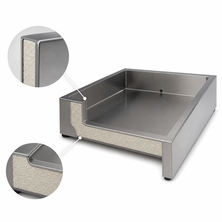 Product image #3 for Atlas Metal Marche Style Countertop Insulated Ice Pan, 24 x 42 Inches, 304 Stainless Steel