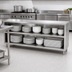 Thumbnail image #3 for John Boos 60-Inch Wide Open Front Dish Storage Cabinet, 18-Inch Deep, Stainless Steel
