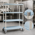 Thumbnail image #3 for MetroMax i Mobile Polymer Shelving Starter Unit, 4 Solid Mat Tiers, 36W x 18D x 69H