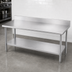 Thumbnail image #3 for Duke Standard Series 16-Gauge 400-Series Stainless Steel Work Table with 5-Inch Riser and Stainless Undershelf, 30 x 84 Inches