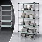 Thumbnail image #3 for Quantum WRS5-74-2160SS Stationary 304 Stainless Steel Solid Shelving Starter Kit, 60"W x 21"D x 74"H, 5 Shelves, 4 Posts