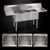 Thumbnail image #3 for John Boos E-Series 3-Compartment Stainless Steel Sink with Dual Drainboards, 84-Inch Wide