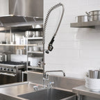 Thumbnail image #3 for BK Resources WorkForce BKF-VSMPR-WB-AF14-G Lead-Free 8-Inch Splash-Mount Pre-Rinse Assembly with 14-Inch Swing-Spout Add-On Faucet
