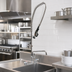 Thumbnail image #3 for BK Resources WorkForce Lead-Free 8-Inch Splash Mount Pre-Rinse Assembly with 14-Inch Swing Spout Add-On Faucet