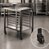 Thumbnail image #2 for Alto-Shaam Stainless Steel Equipment Stand with Casters, Lower Shelf, and Side Racks