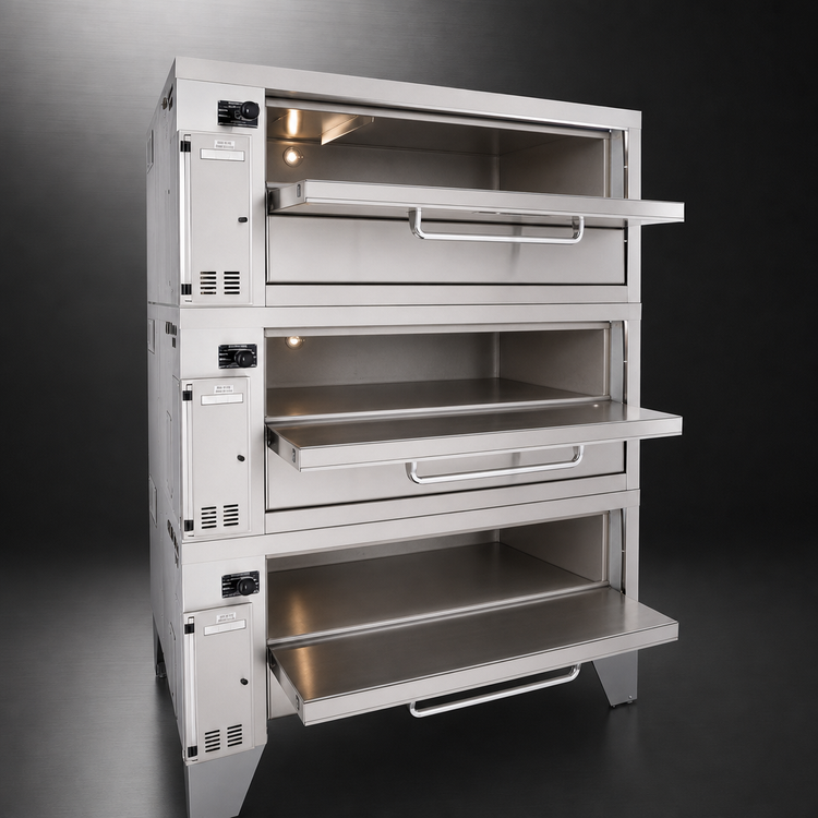 Product image #3 for Bakers Pride Super Deck Series Triple Deck Gas Pizza Deck Oven, 45" x 34-1/2" Bake Deck