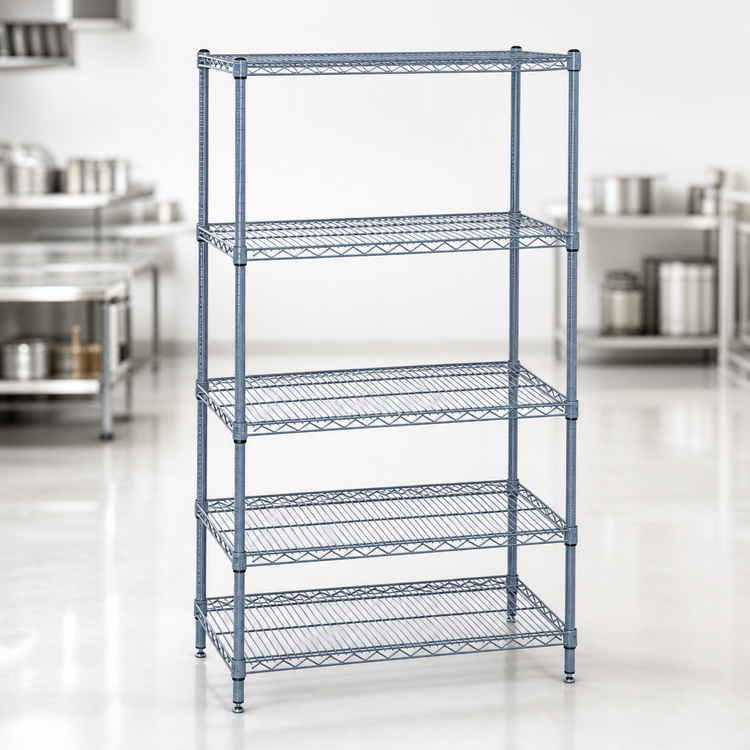 Product image #3 for Quantum 36"W x 30"D x 63"H Gray Epoxy Antimicrobial Wire Shelving Starter Kit
