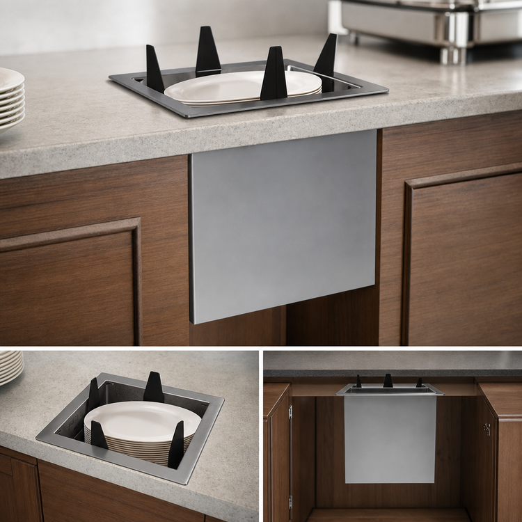 Product image #3 for Atlas Metal Drop-In Unheated Oval Platter Dispenser with Enclosed Frame