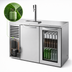 Thumbnail image #3 for True 52-Inch Two-Section Refrigerated Draft Bar Cooler with Stainless Steel Top, One Solid Door, One Glass Door, and Beer Tower