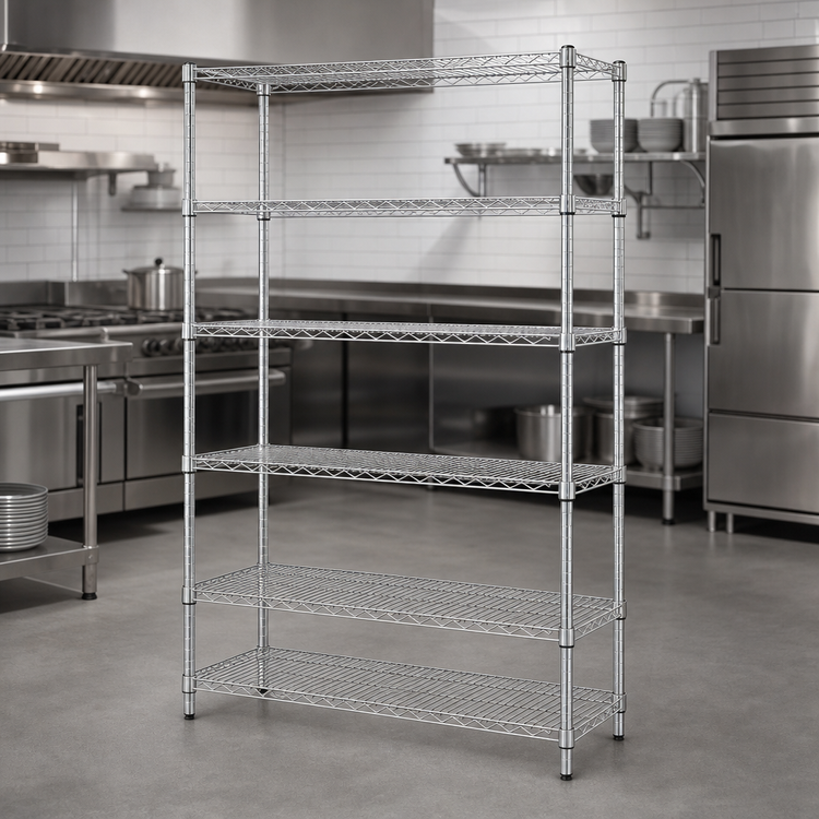 Product image #3 for Quantum 60-Inch W x 24-Inch D x 86-Inch H 5-Shelf 304 Stainless Steel Stationary Wire Shelving Starter Unit