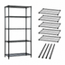Thumbnail image #3 for Quantum Stationary 5-Shelf Wire Shelving Starter Kit, 72-Inch W x 21-Inch D x 74-Inch H, Black Epoxy Finish
