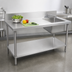 Thumbnail image #3 for 60-Inch x 24-Inch Stainless Steel Work Table with Right-Side Prep Sink, Backsplash, and Undershelf