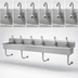 Thumbnail image #3 for Advance Tabco 6-Station Wall-Mounted Multiwash Hand Sink with 6 Electronic Faucets, 120 Inch Wide, 304 Stainless Steel