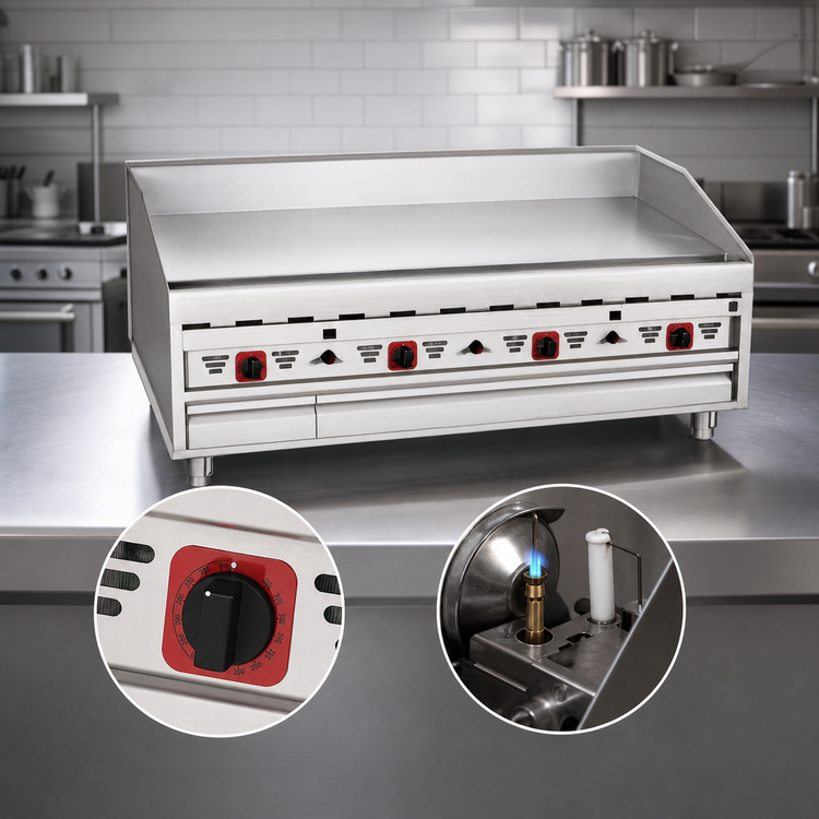 Product image #3 for MagiKitch'n MKG-48-E 48-Inch Countertop Gas Griddle with Electric Thermostat and Matchless Ignition