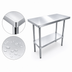 Thumbnail image #3 for Sapphire 48 Inch x 24 Inch Stainless Steel Flat Top Work Table with Galvanized Undershelf