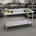 Thumbnail image #3 for Duke 72-Inch x 24-Inch Stainless Steel Work Table with 1-1/8-Inch Riser and Galvanized Undershelf