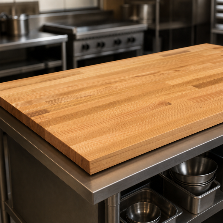 Product image #3 for Appalachian Red Oak Blended Rails Edge Grain Island Countertop, 120 x 38 x 1-1/2 Inch, Penetrating Oil Finish