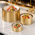 Thumbnail image #3 for American Metalcraft Geo 3-Piece Round Gold Stainless Steel Buffet Riser Set