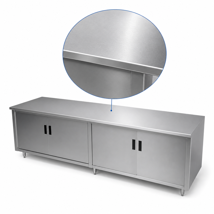 Product image #3 for Advance Tabco Special Value Series 72"W x 24"D Enclosed Work Table with Cabinet Base and 16-Gauge 304 Stainless Steel Top