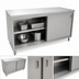 Thumbnail image #3 for Omcan USA 60-Inch x 30-Inch x 36-Inch Stainless Steel Enclosed Work Table with Cabinet Base and Sliding Doors