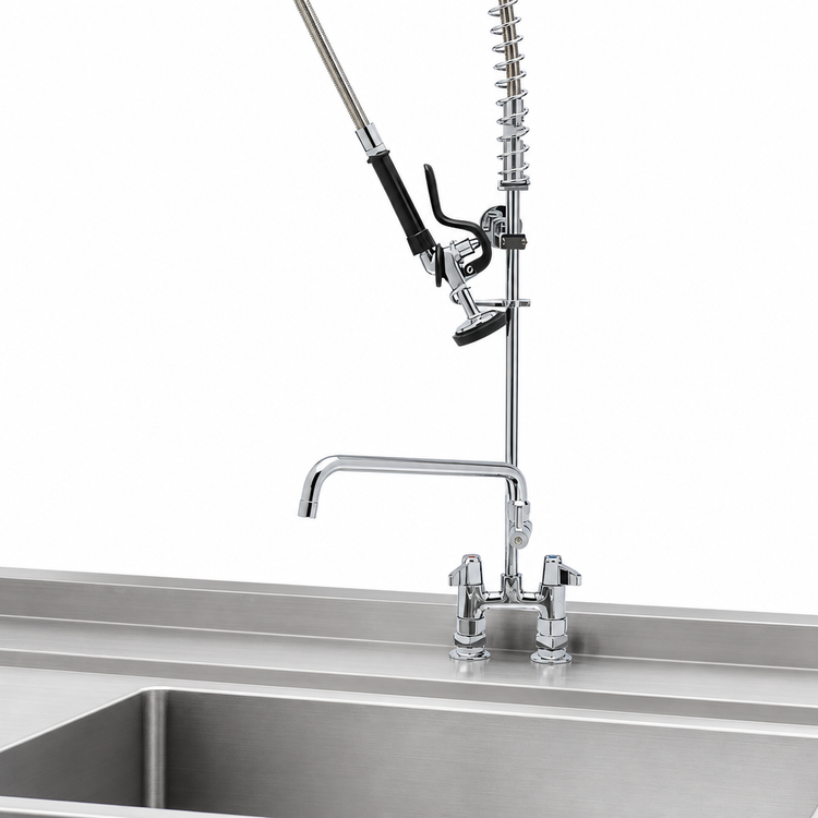 Product image #3 for equip 4-Inch Centers Deck Mount Pre-Rinse Unit with 12-Inch Add-On Faucet
