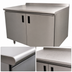 Thumbnail image #3 for Advance Tabco Enclosed Stainless Steel Work Table, 108 x 36 Inches, Cabinet Base, 14-Gauge 304 Top, Hinged Doors, 1-1/2-Inch Rear Up-Turn