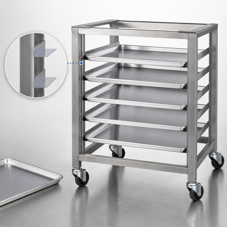 Product image #3 for Moffat Stainless Steel Open Base Equipment Stand with Pan Slides for 6 Full-Size Sheet Pans