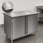 Thumbnail image #3 for Eagle Group Spec-Master CBH2460SE 60"W x 24"D Enclosed Stainless Steel Work Table with Hinged Doors, 14-Gauge 304 Top